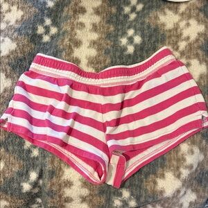 Pink and White Striped hot pajama shorts